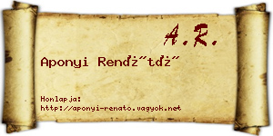 Aponyi Renátó névjegykártya